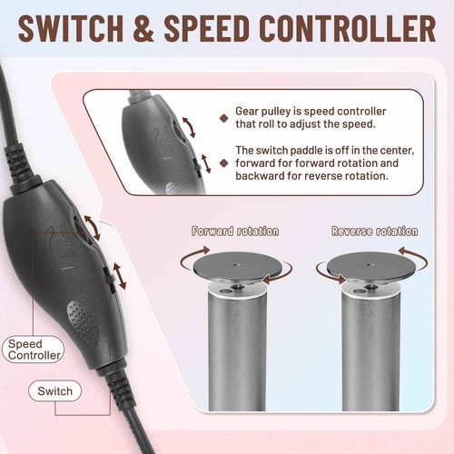 Dermawave Electric Foot File Callus Remover for Feet, Professional Foot Scrubber Sander Grinder for Dead Skin Cracked Heel, Pedicure Tool with 60 Sandpaper Discs for Men & Women
