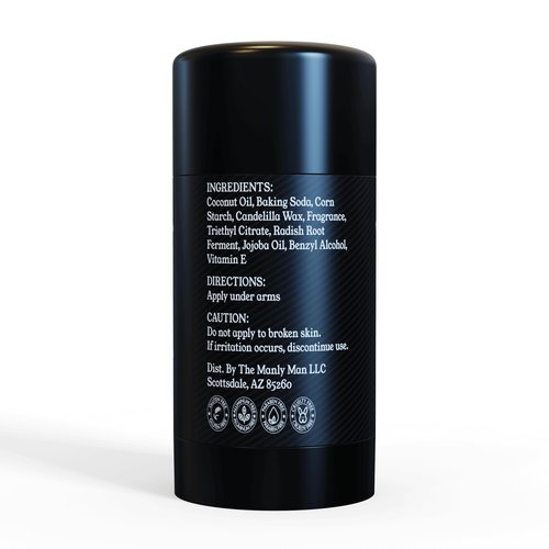 MASCULINE MAN Deodorant for Men - Aluminum Free Mens Deodorant - Travel Size Natural Deodorants - Sweat Protection for Underarm - Stain-Free Stick Deodorants - Made in USA, 3.2oz (Pack of 4, The Box)