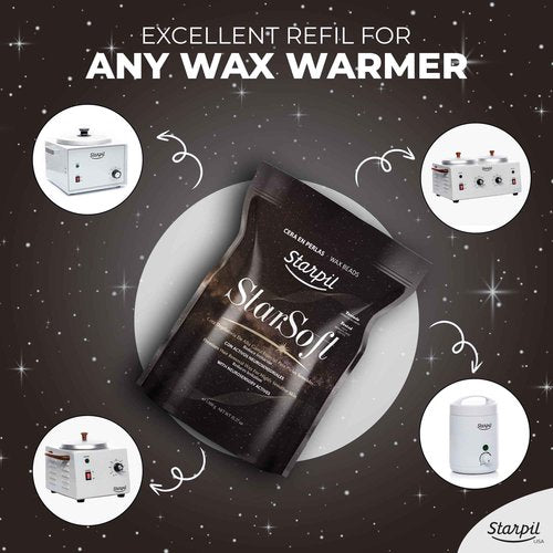 Starpil Wax 1000g - StarSoft Film Hard Wax Beads Bag 2.2lb. Professional Hair Removal Wax for Estheticians. Wax Beans for Sensitive Skin.