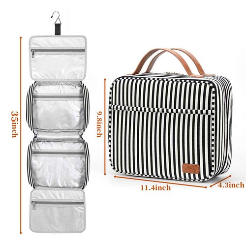 Bosidu Hanging Travel Toiletry Bag, Large Capacity Cosmetic Travel Toiletry Organizer for Women with 4 Compartments & 1 Sturdy Hook, Perfect for Daily Use/Christmas