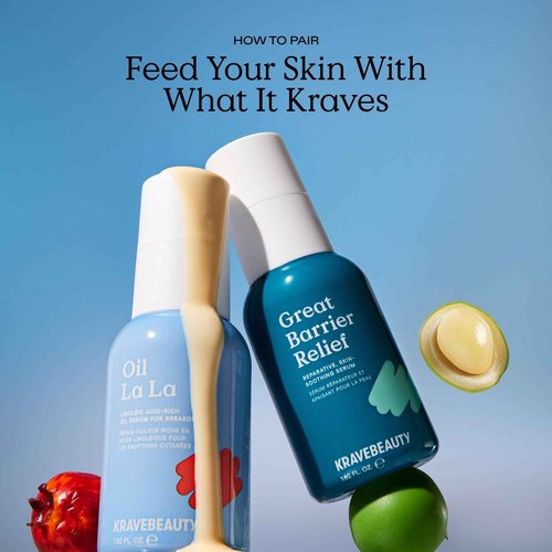 KraveBeauty Jumbo Great Barrier Relief, Soothing Skin Barrier Repair Serum, Contains Tamanu Oil to Soothe and Calm Redness, For All Skin Types, Vegan & Cruelty Free, 3.38 fl oz