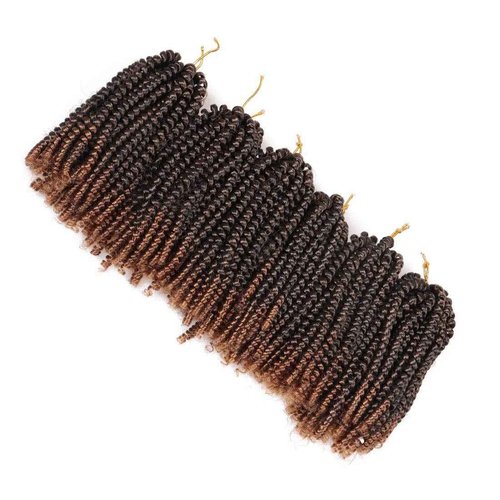 6 Packs Spring Twist Braiding Hair Spring Twists Twist Hair Synthetic Fiber Fluffy Twist Crochet Braids Low Temperature Twist Crochet Hair for Women Braiding Hair (8inch,T1B/30)