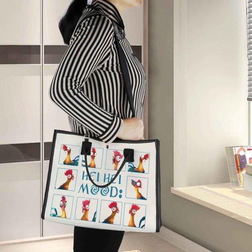 BWWKTOP Chicken Hei Hei Tote Bag Hei Hei Fans Gift Hei Hei Mood Shoulder Bag Hei Hei Merchandise (Hei Moods BG)