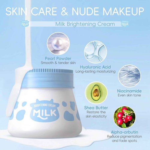 Milk Skin Care Sets&Kits,Beauty Gift Sets for Teenage Girls,Skincare Set-Cleanser,Eye Cream,Moisturizer, Sunscreen,Hand Wax,Cream,Facial Kits for Women,Deep Hydrating (One Size, Milk StyleA)