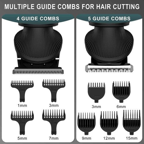 Scttomon Beard Trimmer for Men Professional Mens Beard Grooming Kit T-Blade Trimmer Electric Shaver Razor Nose Body Trimmer Hair Cutting Kit Cordless 7 in 1 Black