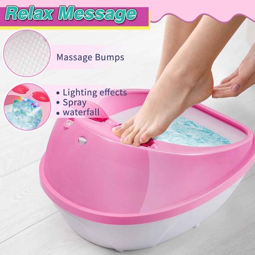 B Bascolor Kids Foot Spa & Nail Kit Set, Kids Spa Day Kit for Girls, Massage Foot Soak Tub and Nail Dryer, Manicure Pedicure Art Salon Girl Gift for 5-12, Christmas Birthday Gifts