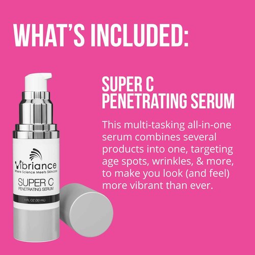 Vibriance Simple Skincare Essentials Bundle | Super C Vitamin Serum, Sheer Zinc Sunscreen SPF 50 Skin Care Set - Nourish, Protect, Illuminate