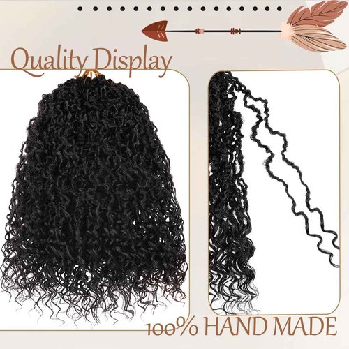 Beverlee Micro Locs Crochet Hair 12 Inch soft locs with curly ends 9 Packs Boho Soft Locs Style Mini Locs Twist Hair Synthetic micro locs extensions goddess Crochet Locs For Black Women