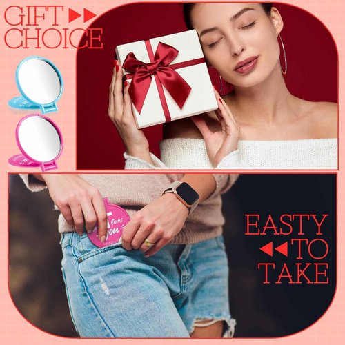 Yerliker 80 Pcs Christian Mini Compact Mirrors Bulk Christmas Jesus Loves You Cute Pocket Mirrors for Purses Inspirational Religious Gifts for Women Girls Coworkers Friends Employee