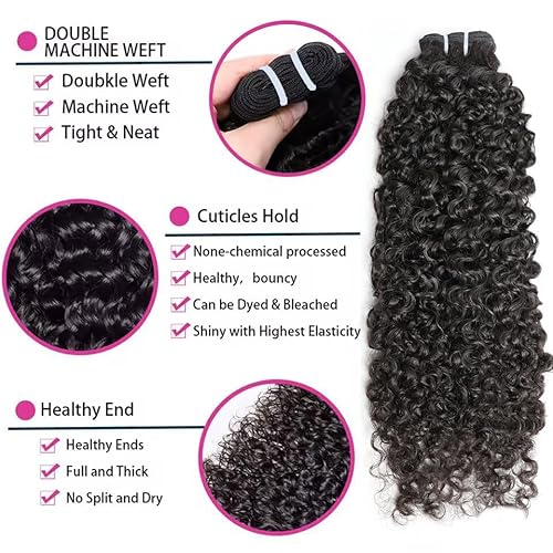 VIPbeauty 3C4A Burmese Curly Human Hair Bundles 24 Inch 1 Curly Bundles Unprocessed Burmese Raw Hair Extension Real Human Hair 16A Natural Color