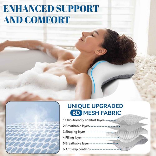 Full Body Bath Pillow for Bathtub, Thick & Luxury Bathtub Cushion with 192 Suction Cups, Bathtub Pillows for Head & Neck, Back Support, Ideal Bath Accessories for Women' Gifts Spa, Soaking, Tub