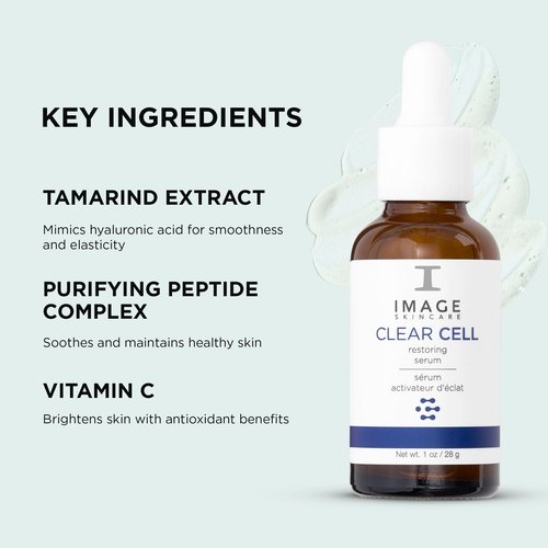 IMAGE Skincare, CLEAR CELL Restoring Serum, Balancing and Mattifying Facial Serum for Oily Prone Skin, 1 oz