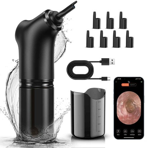 Ear Wax Removal Kit Electric Ear Cleaner Water Powered Ear Cleaner with 4 Pressure Modes 10 Ear Tips, Safe and Effective Ear Cleaning Tool Water Resistant USB Rechargeable