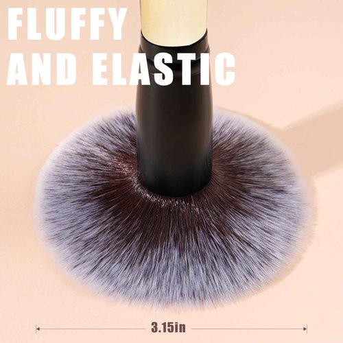 ZAMEL Makeup Artist Real Goat Synthetic Hair Make up Brushes Set, 15 Pcs Deluxe Face& Eye Best Makeup Brush set Ultra Soft Dense Flat Foundaiton Powder Blush Concealer Blending Eyeshadow Brush