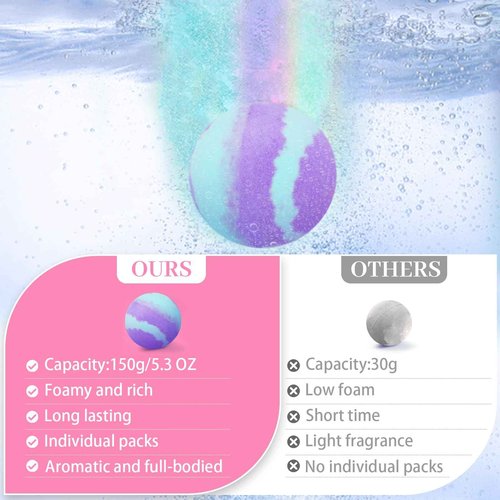 5.3 OZ Extra Large Bath Bombs Gift Set for Women, Girlfriend, Adults, Girls, Kids, 12 Pcs XXL Organic Natural Handmade Bathbombs for Skin Moisturizing, Bubble Spa Bath, Mothers Day Gift for Wife