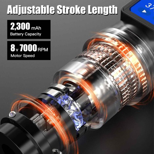 Wormhole Tattoo Gun Kit 2,300mAh Battery Professional Xtreme Tattoo Ink and 20 Tattoo Needles Smart Tattoo Pen Wireless Tattoo Machine Kit Multi-function Tattoo Pen Smart Display 7 Strokes Length