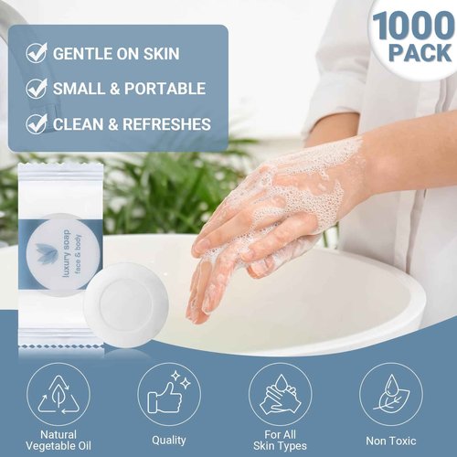 Kacctyen 600 Pcs 0.35oz Mini Bar Soap Bulk Individually Wrapped Bulk Hand Hotel Soap Bars Travel Size Toiletries for Guest Hotel Bathroom Vacation Rentals