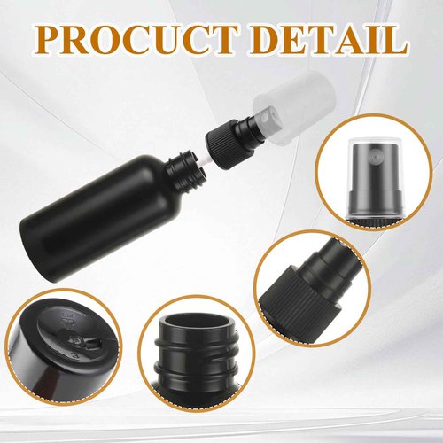 ABuff 60 Pack 2oz Plastic Spray Bottles Small Empty Fine Mist Spray Bottle Black Bottles for Essential Oils, Bath, Beauty, Hair & Cleaning, Small SprayBottles for Travel, With 5 Funnels