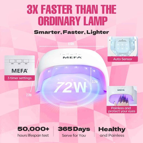 MEFA 42 Colors Gel Nail Polish Kit with U V Light, 59 Pcs All Seasons Collection Colorful Gel Polish Essential Set with 5 Psc Matte/Glossy Base Top Coat, Salon Gifts for Women
