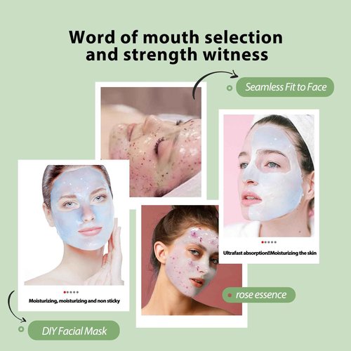Fokiabin Jelly Mask Hydrating Deep Cleaning Detoxing Healing and Relaxing Premium Modeling Rubber For Facials Professional Set - 2 Treatments (barbados aloe,VC)
