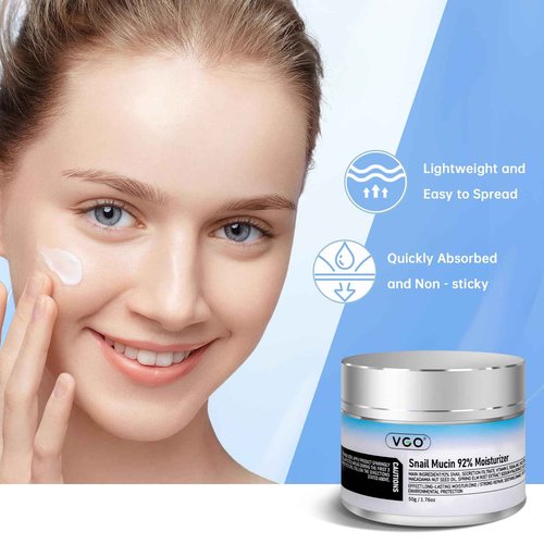 VGO 3 Pack 92% Snail Mucin Moisturizer, Anti Aging, Skin Repair & Hydrating Face Cream with Ceramide & Vitamin E