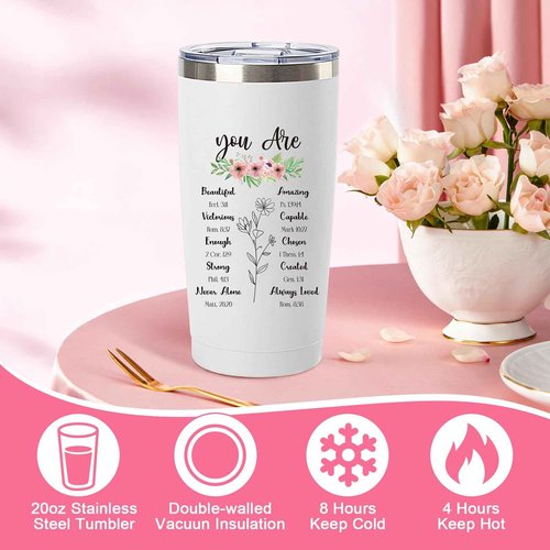 IANFEPH Christian Gifts for Women Faith Inspirational Religious Gifts Baskets for Mother Friends Grandma Encourage Bible Baptism Set with Canvas Tote Bag Socks Tumbler
