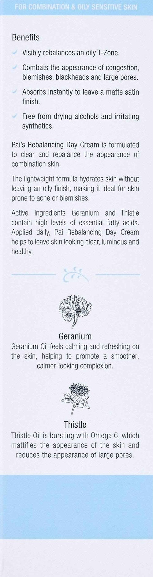 PAI SKINCARE - The Pioneer: Geranium + Thistle Mattifying Moisturizer | Natural, Vegan, Sensitive Skincare (1.7 Fl Oz | 50 mL)