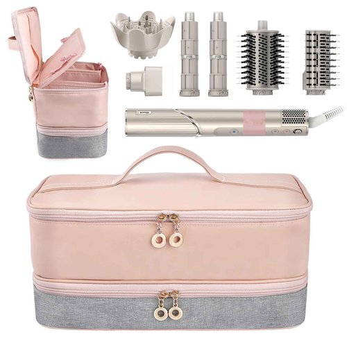 Wisreach Travel Carrying Case for Shark Flex Style, Double Layer Storage Case for Shark SpeedStyle Hair Dryer Attachments,Portable Storage Organizer Bag for Shark Flexstyle/Dyson Airwrap Styler