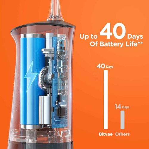 Bitvae Cordless Water Dental Flosser & P1 Portable Mini Water Flosser for Travel, Black & Black