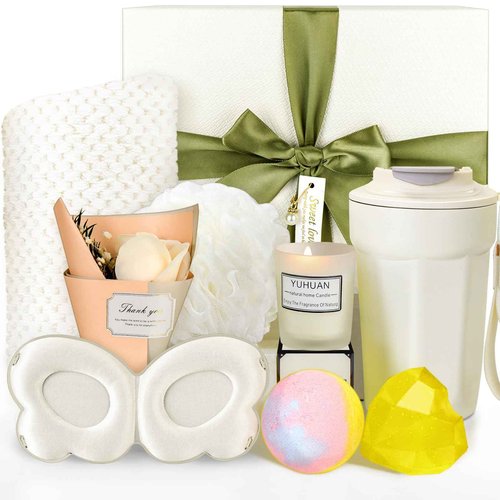 Marsheepy Happy Birthday Gifts for Women， Happy Bestie Birthday Gift Basket for Women, Mom, Wife, Girlfriend, Sister, Christmas, Valentine's Day, Mothers Day Gifts