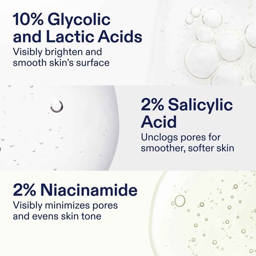 Skinfix AHA/BHA Niacinamide Exfoliating Pads - 60 Pads - Visibly Reduces Discoloration, Removes Dead Skin, Releases Ingrown Hairs & Unclogs Pores with Lactic Acid - Vegan, Cruelty Free