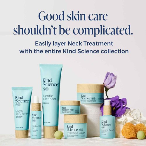 Kind Science Neck Treatment - Neck Cream Visibly Firms, Lifts & Supports Natural Cell Turnover for Anti Aging Firming and Tightening - Paraben, Dye & Fragrance Free, Cruelty Free, 1.7 oz