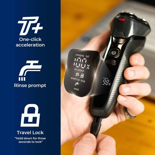 rategist Cordless Electric Razor for Men: 3-in-1 Shaver for Beard/Nose/Sideburns - IPX7 Waterproof Travel Kit