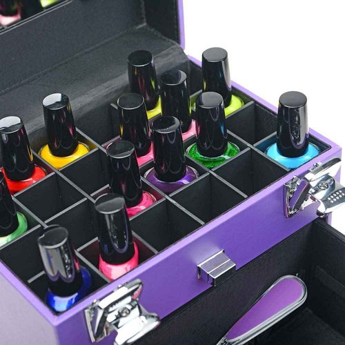 SHANY Color Matters - Makeup Travel Case Nail Accessories Organizer and Makeup Train Case - Makeup Storage Box - Violet Dynasty