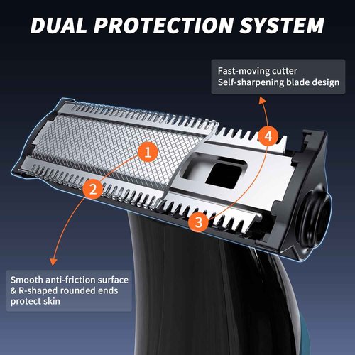 TRIMTITANS Body Hair Trimmer for Men, Mens Body Groomer Groin Hair Trimmer Beard Trimmer Nose Hair Trimmer No Nick Ball Shaver Electric Razor for Men Face Pubic Hair, Gifts for Him Husband Dad