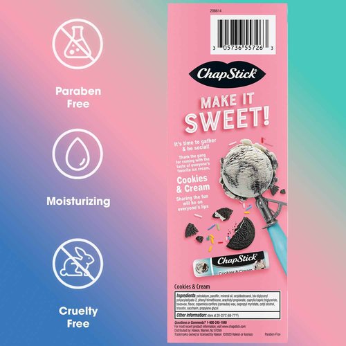 ChapStick Party Favors, Ice Cream Social Lip Balm Packs (36 Sticks) – Sweet & Fun Gifts for Teens & Adults, 0.15 Oz Ea