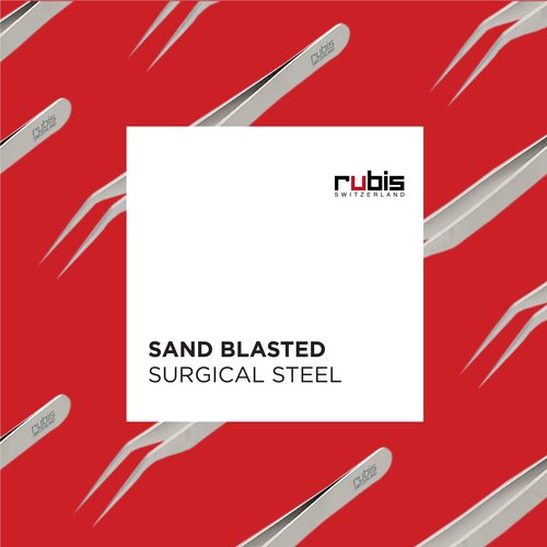 Rubis Stainless Steel Eyelash Tweezers with Angled Tips for Attaching False Eyelashes, 1K7ANG02,Rubis Switzerland Swiss Made World Renowned Precision