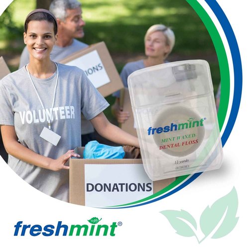 144 Spools of Freshmint® 12 Yards Mint Waxed Dental Floss