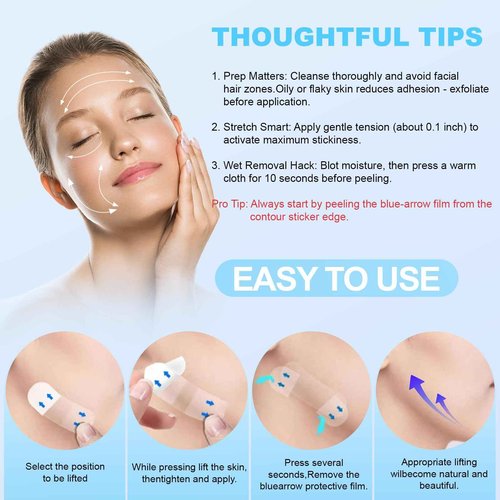 Kvrueten 180PCS Face Lift Tape & Neck Lift Tape - Instant V-Shaped Face