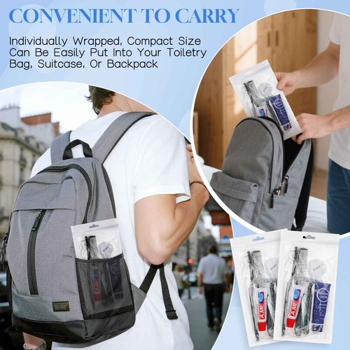 Disposable Toiletry Kits, 6 In 1 Bulk Travel Size Hygiene Care Packages,Essential Men Women Individually Wrapped Personal Toiletries Set for Hotel, Charity/Guests/Shelter/Homeless (60 Pack)