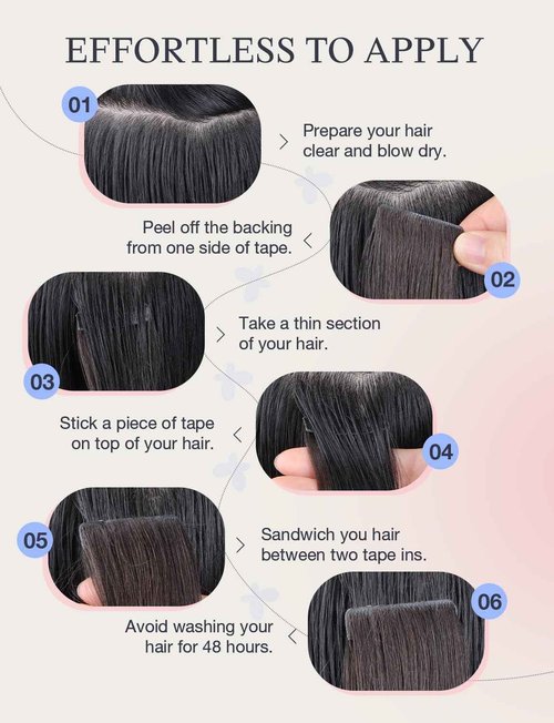 DOORES Invisible Hair Extensions Tape in Invisi Edge, Jet Black 10 Injection Tape-ins with 10 Injection Tape-ins 50g 18 Inch, Injected Tape in Extensions Virgin Human Hair Thick