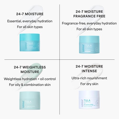 TULA Skin Care 24-7 Weightless Moisture Hydrating Day & Night Cream - Anti-Aging Lightweight Gel Cream Moisturizer for Face, Contains Watermelon & Blueberry Extract, 1.5 oz.