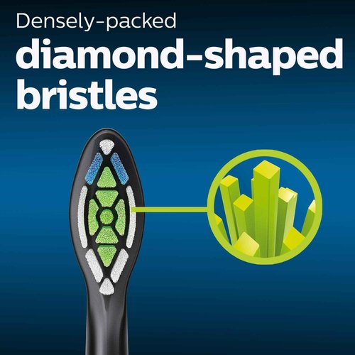 Philips Sonicare W DiamondClean - Genuine Replacement Electric Toothbrush Heads, Black, 4 Pack One Year Supply, HX6064/95