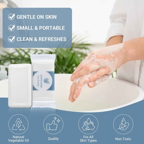 Kacctyen 600 Pcs 0.35oz Mini Bar Soap Bulk Individually Wrapped Bulk Hand Hotel Soap Bars Travel Size Toiletries for Hospitality Guest Bathroom Vacation Rentals