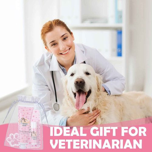 Heigble 30 Sets Vet Tech Gifts Hand Cream and Lip Balm Bulk Set for Veterinary Technologist Nurse with Organza Bag Thank You Tag, Vet Tech Week, Christmas, Thanksgiving Small Gifts