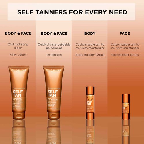 Clarins Self Tanning Body Booster | Self Tanning Drops For Body To Mix With Moisturizer | Natural, Long-Lasting, Streak-Free, Buildable Tan | Hydrates | Non-Staining | 99% Natural Ingredients | 1 Oz