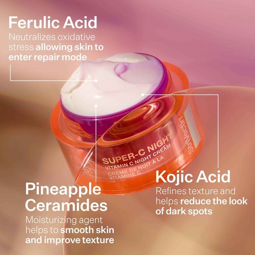 StriVectin Super-C Night Vitamin C Night Cream, Brightening and Firming, Boost Skin Dullness with Hyaluronic Acid, 1.7 Oz