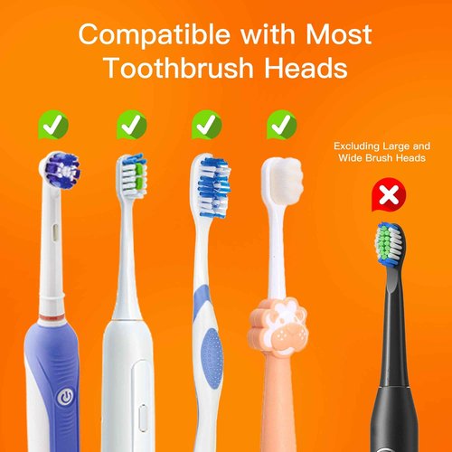 Bitvae Toothbrush Cleaner & R2 Rotating Electric Toothbrush Black for Adults and Kids with 8 Brush Heads, 5 Modes, Pressure Sensor, Travel Case, Bundle
