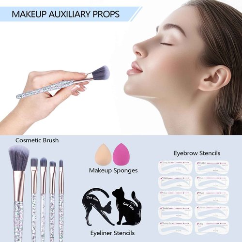 Makeup Kits For Girls Teens, Makeup Gift Set For Women with Eyeshadow Palettes, Brushes, Lip Gloss, Travel Make up Starter Kit For Beginners (C0912)