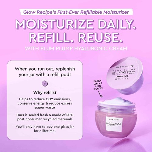 Glow Recipe Glow Reciple Mini Watermelon Glow PHA + BHA Facial Toner & Pore Minimizer with Hyaluronic Acid (40 ml) + Plum Plump Hyaluronic Acid Moisturizer Face Cream for Dry Skin (50 ml)